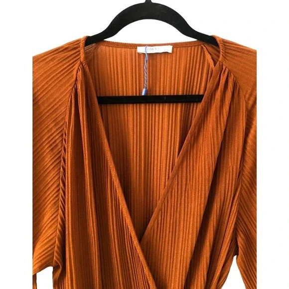 ZARA Basic Scoop V-Neck Wrap Blouse with Waist Bow Tie Size M​​​ - Picture 8 of 16